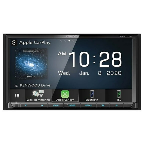 Restored Kenwood DDX9707S 6.95-inch Double-Din in-Dash DVD Receiver with Bluetooth, Wi-fi, Android Auto, Apple Carplay, HD Radio, and SiriusXM Ready (Refurbished)