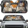 thumbnail image 2 of 3D Halloween Skeleton Couple Skull Windshield Sunshade Universal Fit Cars Suv Truck, 2 of 7