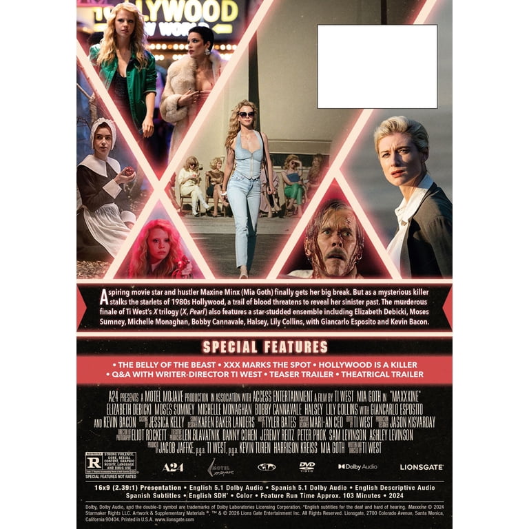 Maxxxine (DVD) Lionsgate, Horror - Walmart.com