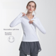 thumbnail image 2 of Traje de yoga para correr, camiseta deportiva de manga larga con media cremallera, camiseta ajustada adelgazante de secado rápido, fina, 2 of 6