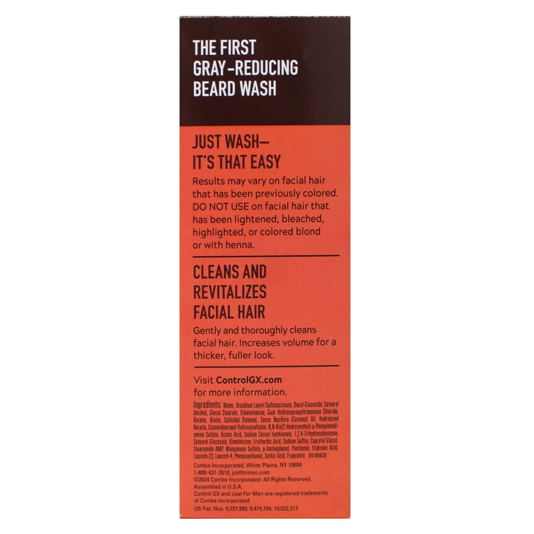3 pack) Just for Men Control GX Grey Reducing Beard Wash Shampoo
