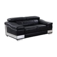 thumbnail image 2 of Black Leather Loveseat with Sturdy Frame / Reliable Seating Solution, 2 of 5