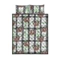 thumbnail image 5 of Sloth Pattern Fondo de rayas Juego de cama edredón, 5 of 5