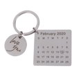 thumbnail image 1 of Date Calendar Keyring Stainless Steel Couple Keychain Key Ring Wedding Aniversary Memory Gift, 1 of 8