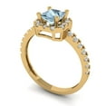 thumbnail image 2 of Clara Pucci 14K Yellow Gold 0.89ct Blue Halo Ring for Women, 2 of 8