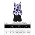 thumbnail image 6 of Plus Size Tankini Swimsuits for Women Two Piece Bathing Suits Flyaway Tummy Control Swimwear with Boyshorts, 6 of 8