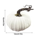 thumbnail image 2 of Hvmvliv Simulated Pumpkin Decoration,Halloween Thanksgiving 4.72in Faux Velvet Fabric Pumpkin Decor Cabinet Display,Versatile Centerpiece for Home,Table,Party White, 2 of 7