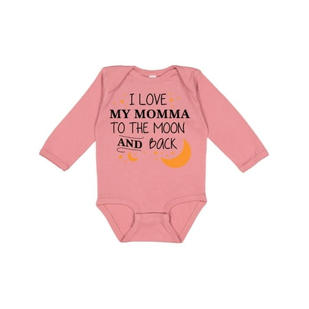 

Inktastic I Love My Momma To The Moon and Back Gift Baby Boy or Baby Girl Long Sleeve Bodysuit