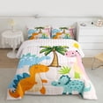 thumbnail image 2 of Homewish Kawaii Dino 3-Piece Full Size Comforter Sets For Boys Girls,Cartoon Animal Dinosaur Bedding Comforter Set,Jungle Wildlife Lightweight Bedding Sets,Luxury Bedroom Decor,Reversible, 2 of 8