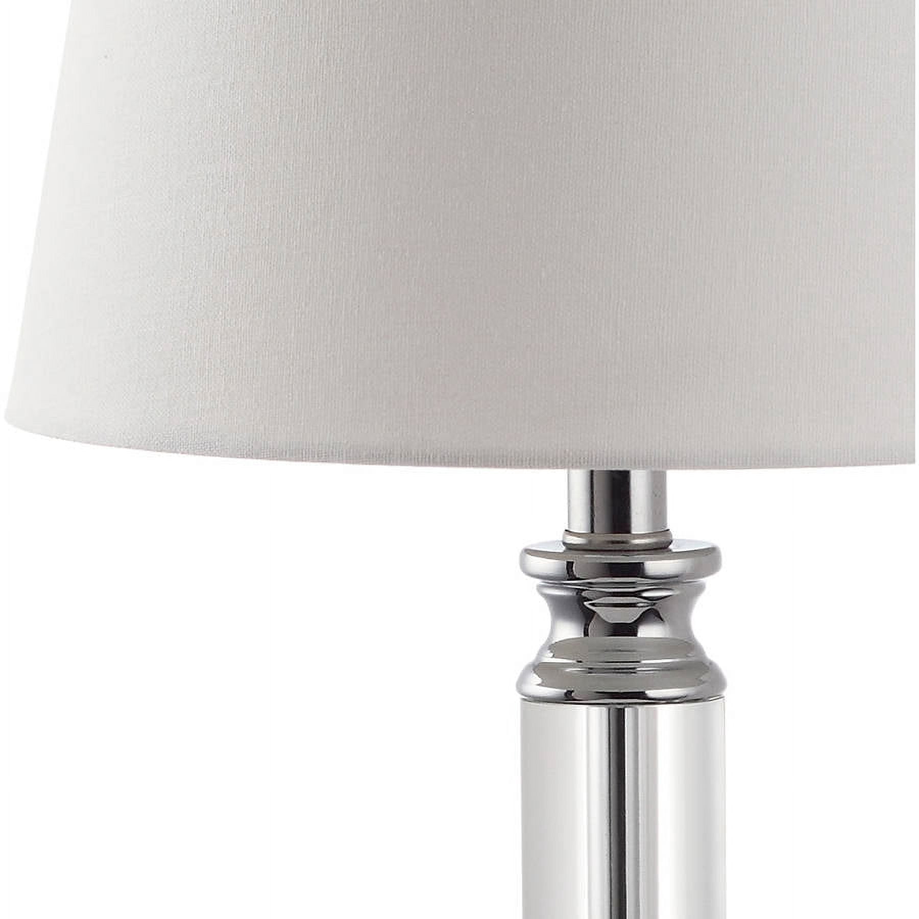Safavieh Zara Glam Crystal Lamp with Linen White Shades Set of 2