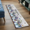 thumbnail image 4 of Hello Spring Runner Rugs 2x6 ft Purple Flowers in The Jug Butterfly Farm Wood Grain Washable Hallway Rugs Non-Slip Floor Mats Absorbent Carpet Bedside Runners for Bedroom Kitchen Bathroom Laundry, 4 of 9