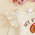 thumbnail image 6 of Cjfdfy Newborn Baby Girls Thanksgiving Outfits Turkey Or Homemade Rolls Embroidery Ribbed Romper And Flare Pants Headband Cute My First Thanksgiving Fall Holiday Clothes, 6 of 9