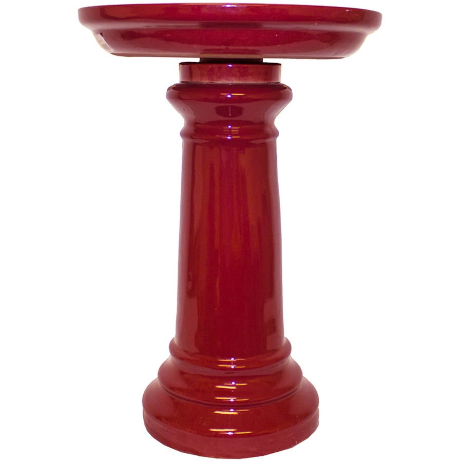 The Sun Pottery Company GP0916ES 17" x 24" Medium Merlot Ceramic Birdbath by Generic