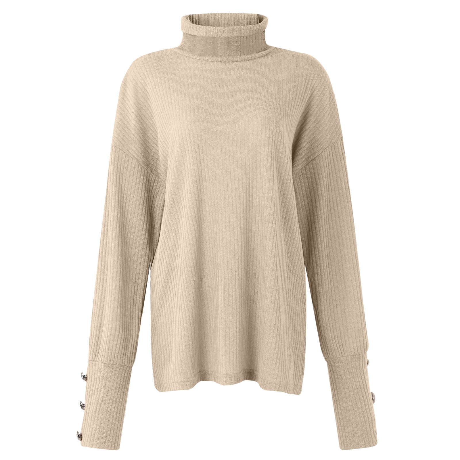 Women's Turtleneck Oversized Pullover Sweater | Long Sleeve, Ribbed Hem - View #7