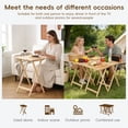 thumbnail image 6 of Set of 4 Foldable TV Tray Table, Solid Wood Construction, Space Saving Side Table for Small Space, Foldable Snack Table, 19" L x 14.5" W x 26" H, 6 of 11