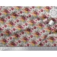 thumbnail image 3 of Soimoi Gray Cotton Cambric Fabric Leaves & Ranunculus Floral Printed Craft Fabric by the Yard 56 Inch Wide, 3 of 3