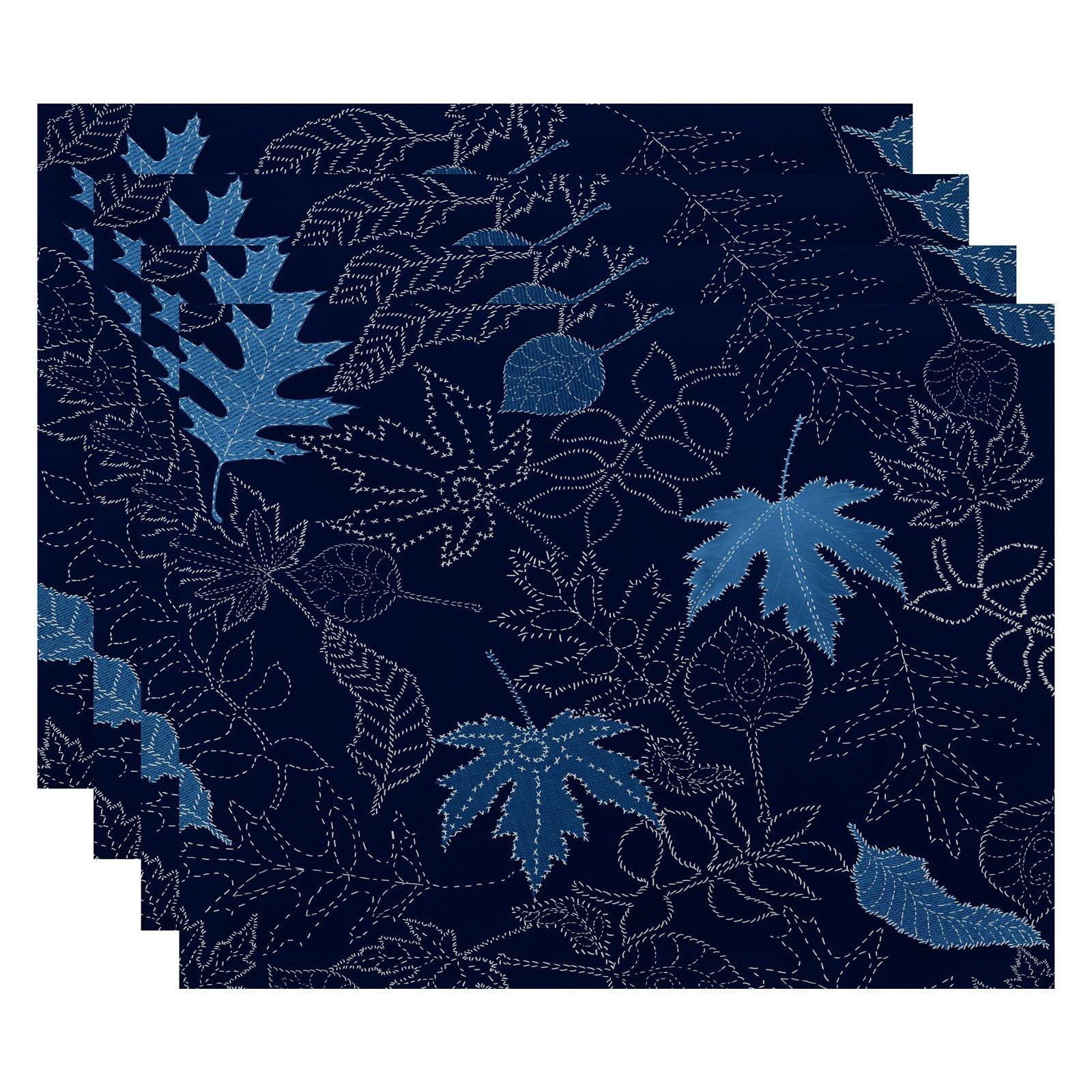 Simply Daisy 18" x 14" Dotted Leaves Floral Print Placemat