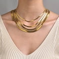 thumbnail image 5 of Hot Fashion Unisex Snake Chain Women Necklace Choker Stainless Steel Herringbone Gold Color Chain Necklace For Women Jewelry, 5 of 5