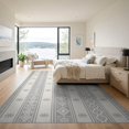 thumbnail image 3 of ODIKA 9'x12' Gray Cream Southwestern Geometric Striped Washable Area Rug Diamond Motif Pattern with Aztec Inspired Non-Shedding, Easy Care for Master Suite, California King, Under Bed, 3 of 7