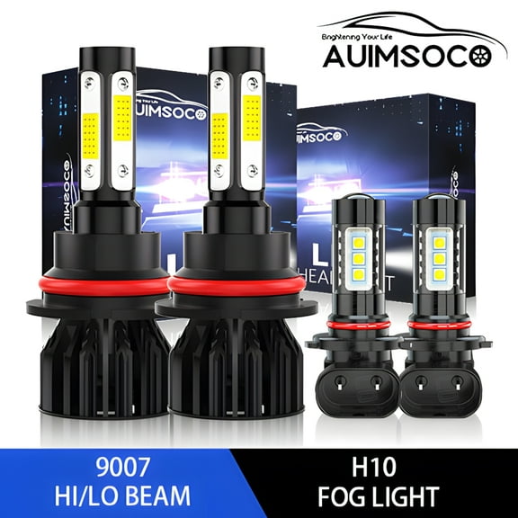 For Ford Ranger 2001 2002 2003 2004 2005 2006 -2011 Led Headlight Hi/Lo Beam Fog Lights 9007/HB5 H10 Pack of 4 Combo 8000LM Kits Bulbs 6000k Cool White 50000 Hours Lifespan
