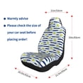 thumbnail image 3 of Uemuo Daisy Striped Nautical Pattern Car Seat Covers for Front Seats Waterproof Seat Covers for Cars, Universal Auto Front Seats Protector Fits for Car-2 PCS, 3 of 6
