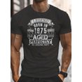 thumbnail image 2 of 1975 Retro Vintage Men's T-Shirt - 50th Birthday Gift for Men Born in 1975, Black with White Lettering Design, Round Neck Short Sleeve Casual Summer Tee, Machine Washable, Vintage T Shirts, 2 of 15