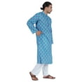 thumbnail image 3 of Atasi Mandarin Collar Kurta For Menâ€™s Printed Cotton Long Sleeves Ethnic Wear, 3 of 7