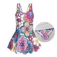 thumbnail image 4 of Uorisanigo Swimsuits for Girls Colorful Flower Polyester and Spandex Fabric Summer Swim Dress Size 12-13 One Piece Bathing Suit Swimwear Beach Sport, 4 of 6