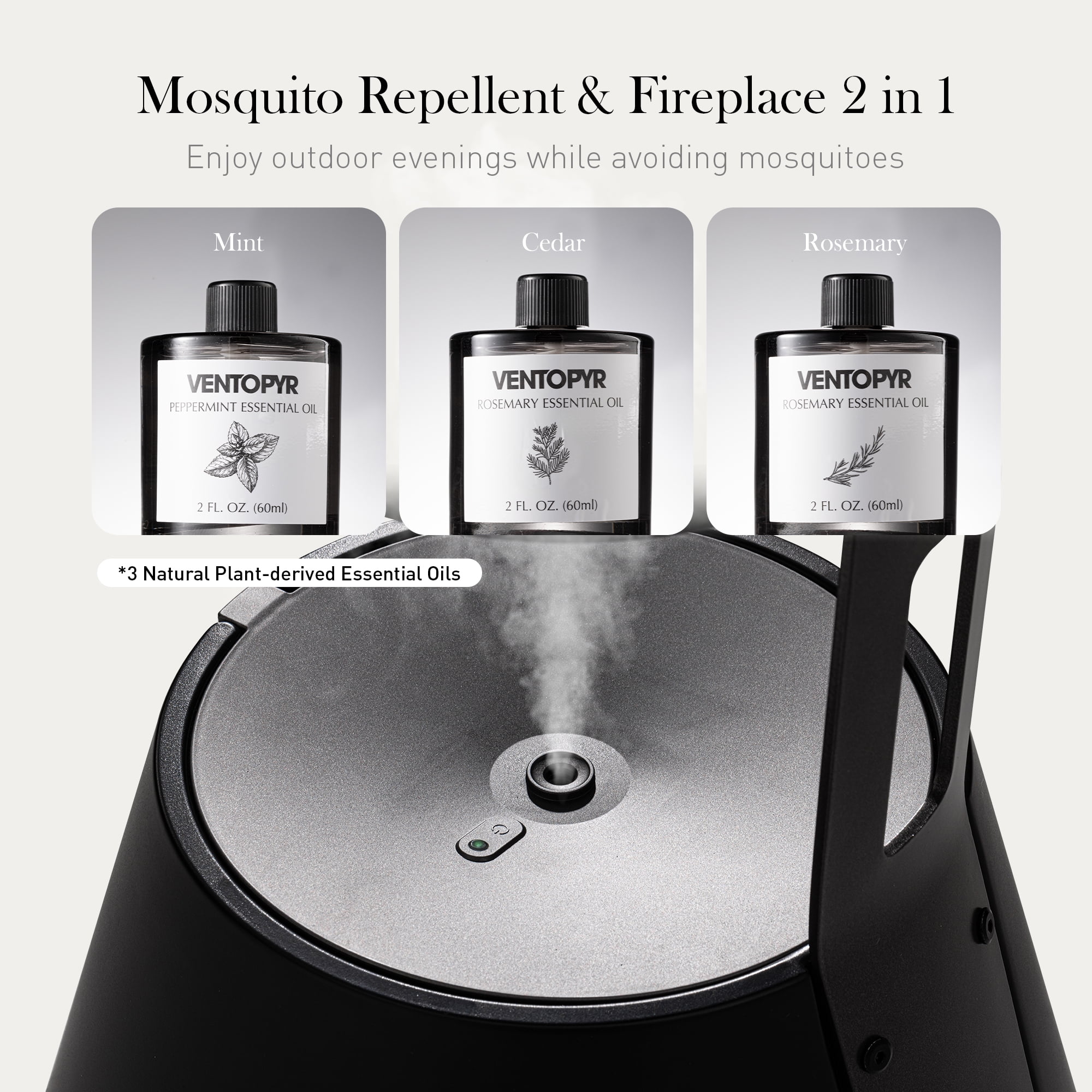 MOALCOFER Portable Outdoor Essential Oil Fire Pit Table Diffuser,Fire Pit with Mosquito Repellent for Outdoor&Indoor