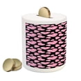 thumbnail image 2 of Diamonds Piggy Bank, Romantic Pink Heart Stones on Black Background Valentines Day Theme, Ceramic Coin Bank Money Box for Cash Saving, 3.6" X 3.2", Pale Pink Black, by Ambesonne, 2 of 4