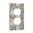 thumbnail image 2 of Yayeee Duplex Wall Plate 1-Gang 4.5"x2.7" Home Receptacle Light Switch Decorative Outlet Cover, Gray Floral Ghost, 2 of 7