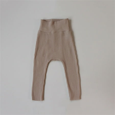 

nsendm Baby Girls Boys Solid Ribbed Cotton Summer Autumn Long Pants Clothes Girls Fleece Sweat Suit Pants Khaki 1-2 Years
