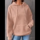thumbnail image 5 of Sudadera con Capucha para Mujer, Informal, de Larga, con Cordón Ajustable, Estilo Waffle, Holgada, con Bolsillo Rosa XL, 5 of 10