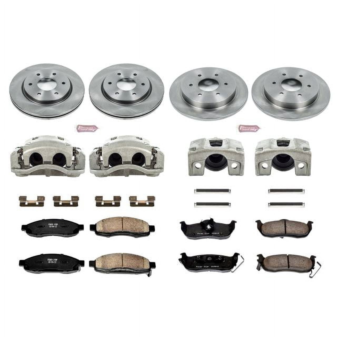 PowerStop Front and Rear Stock Replacement Brake Pad and Rotor Kit with Calipers Fits: INFINITI NISSAN Select Models KCOE212