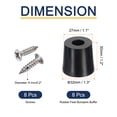thumbnail image 2 of Uxcell 8pcs Rubber Feet Bumpers Buffer with Screws Black 1.2"H x 1.3"D, 2 of 6