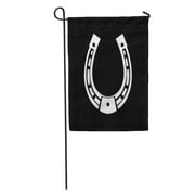 SIDONKU Iron Lucky Horseshoe Luck Blacksmith Celebration Charm Country Day Drawn Garden Flag Decorative Flag House Banner 12x18 inch