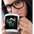 thumbnail image 2 of 3drose, Brazil Soccer Ball with Crest Team Football Brazil Brazilian, 15oz Two-tone Black Mug, 2 of 6