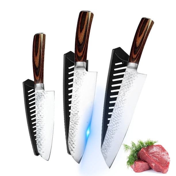 Cuchillo de Chef 8 Pulgadas, Acero Inoxidable Martillado Alto Carbono, Profesional y Ultra Afilado para Cocina Hogar y Restaurante, Ideal para Chef y Regalo