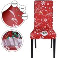 thumbnail image 3 of Juego de 4 fundas para sillas navideñas, fundas protectoras elásticas para sillas de comedor navideñas, fundas de spandex para sillas Holiday Parsons para decoración navideña, ceremonia (muñeco de nie, 3 of 5