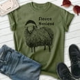thumbnail image 2 of Fleece Navidad T-shirt, Unisex Women's Men's Shirt, Funny Christmas Xmas Feliz Navidad Sheep, Heather Military Green, Medium, 2 of 6