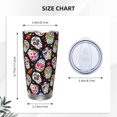 thumbnail image 2 of Waldeal Sugar Skull Tumbler Cup with Lid, Stainless Steel Insulated Travel Coffee Mug for Men Women 20 oz, 2 of 6
