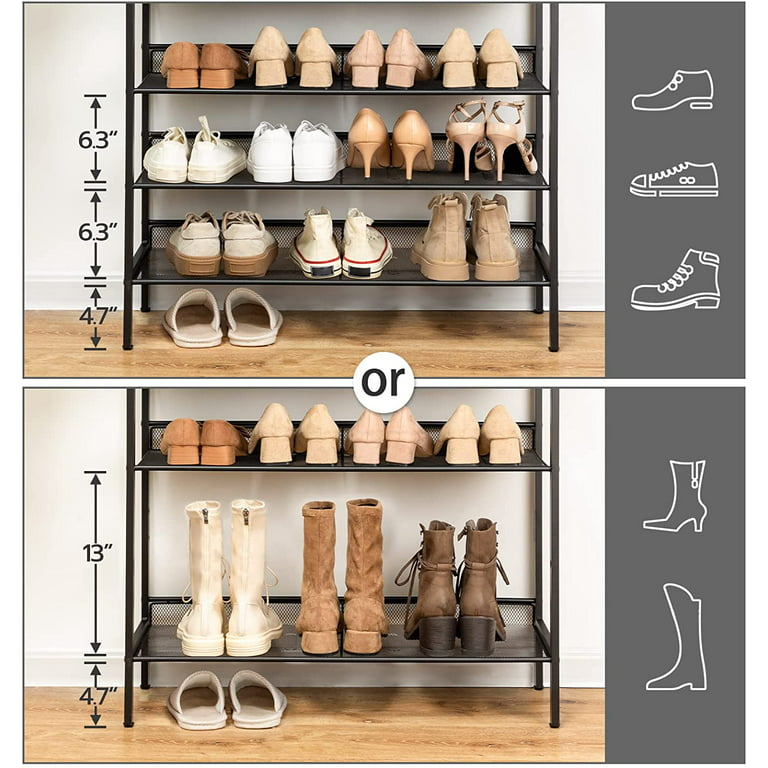 Techvida Shoe Rack, 10 Tier Shoe Shelf, Shoe Storage Organizer, 30 Pairs,  for Entryway, Bedroom, Black