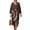 Brown Tie-dye, variant on Xixirimido Aztec Tribe Geometric Print Women Linen Dresses 3/4 Sleeve V Neck Loose Dress for Women Casual A-Line Midi Beach Dress for Spring Summer 4XL