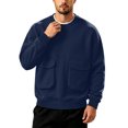 thumbnail image 5 of Horkkom Crewneck Sweatshirt Men Long Sleeve Work Casual Shirts Oversized Loose Sweatshirts with Pockets L, 5 of 7