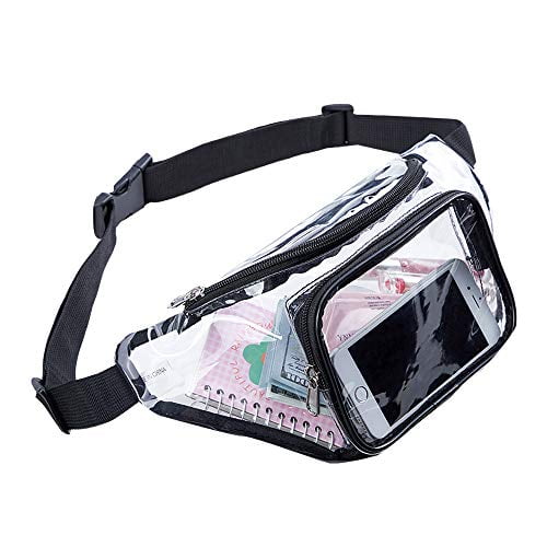 Clear Fanny Pack,Stadium Approved Waist Pack for Festival,Games,Travel and Concerts(Black)