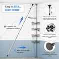 thumbnail image 5 of Rustproof Shower Caddy Corner Tension Pole with 4 Tier Metals Baskets Shower Shelves Corner Standing Large Bathroom Shower Storage Organizer Shelf Adjustable Height from 24 to 120 In, 5 of 5