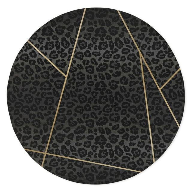Geo Cheetah Black Office Mat by Kavka Designs