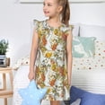 thumbnail image 4 of Balery Ducks and Flowers Camisón de princesa para niñas, pijama de algodón con mangas abullonadas, suave y bonito.-Small, 4 of 6