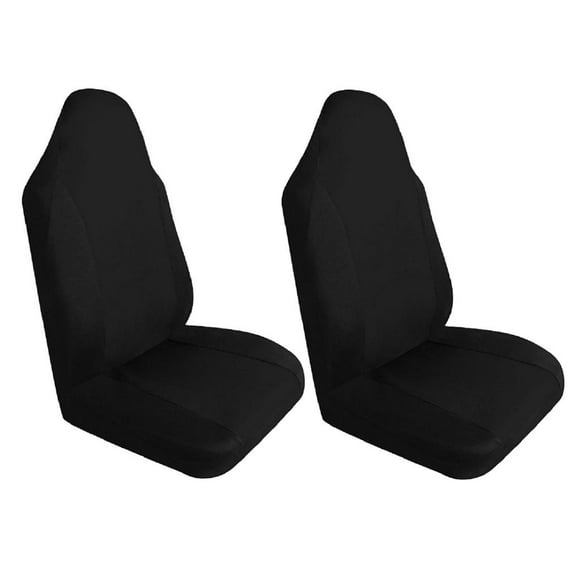 2x Car Seat Covers High Back Bucket Fit for Polyester Fabric Front Single Black