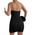 thumbnail image 4 of VISgogo Mini vestido ajustado dividido para mujer, correa de espagueti, vestido de club con recorte de un hombro VISgogo  moda, 4 of 6